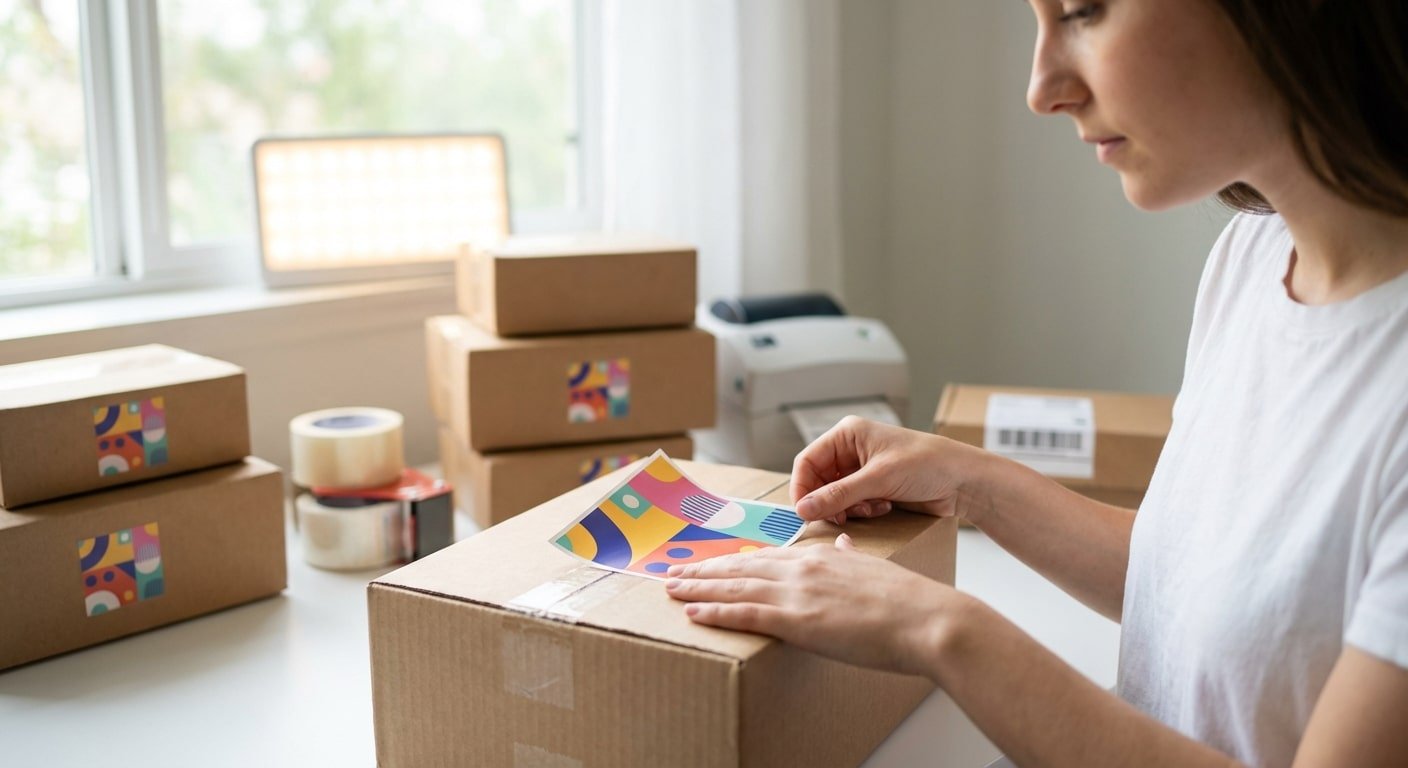 ทริคทำสติ๊กเกอร์ติดกล่องพัสดุ ให้ลูกค้าประทับใจจนต้องรีวิว - parcel-box-sticker-tips