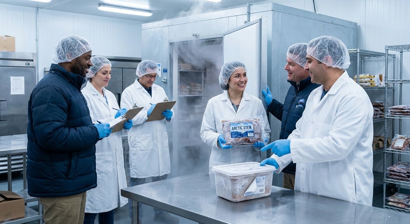 แช่ฟรีซแล้วหลุด? จบปัญหาด้วย 'สติ๊กเกอร์ PP กาวห้องเย็น' ฮีโร่กู้ชีพธุรกิจอาหารปี 2026 - pp-sticker-frozen-food-solution-2026