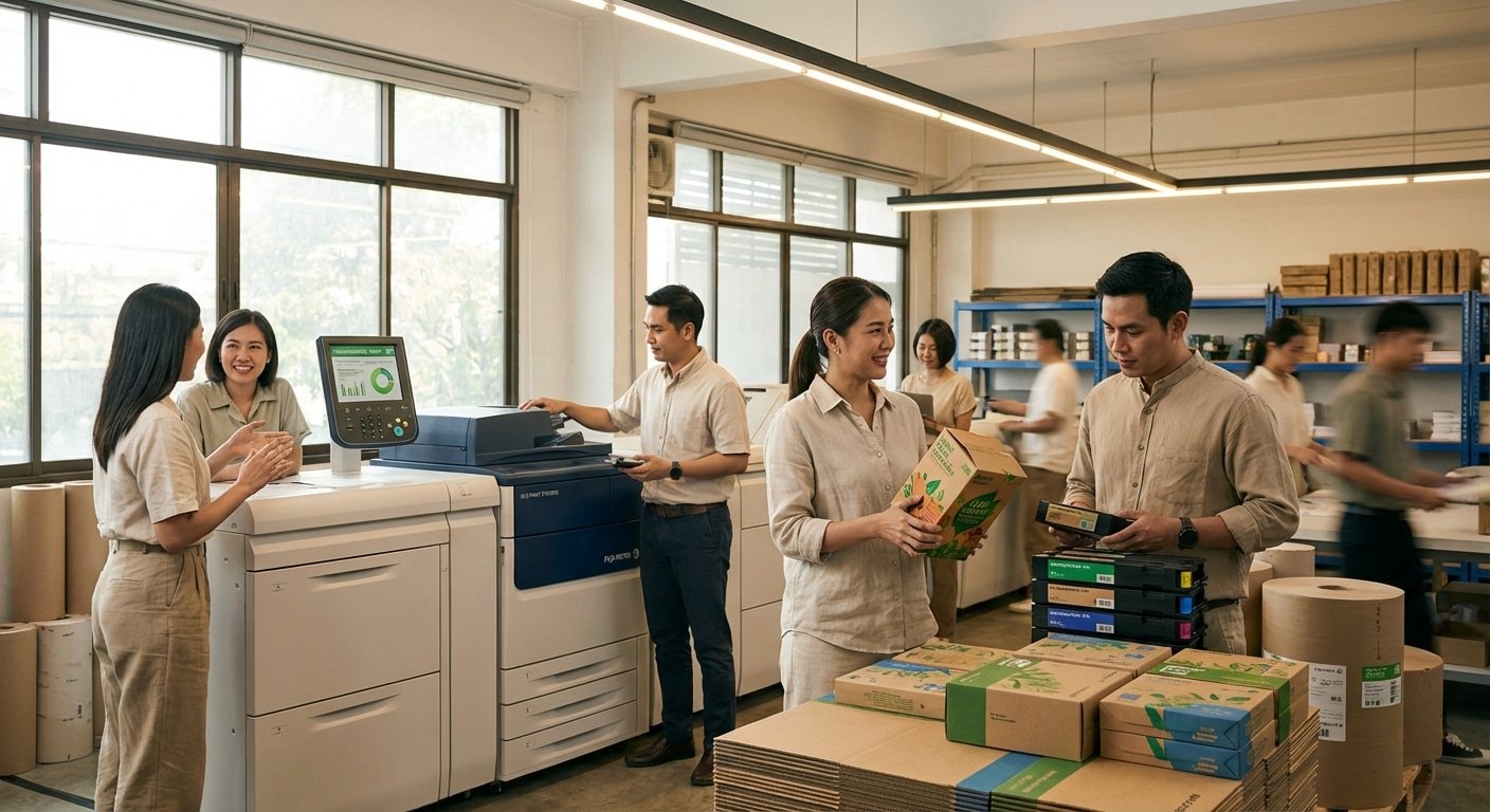 เทรนด์สิ่งพิมพ์ 2026! หมึกรักษ์โลกเพิ่มมูลค่าแบรนด์ SME - printing-trend-eco-ink-2026