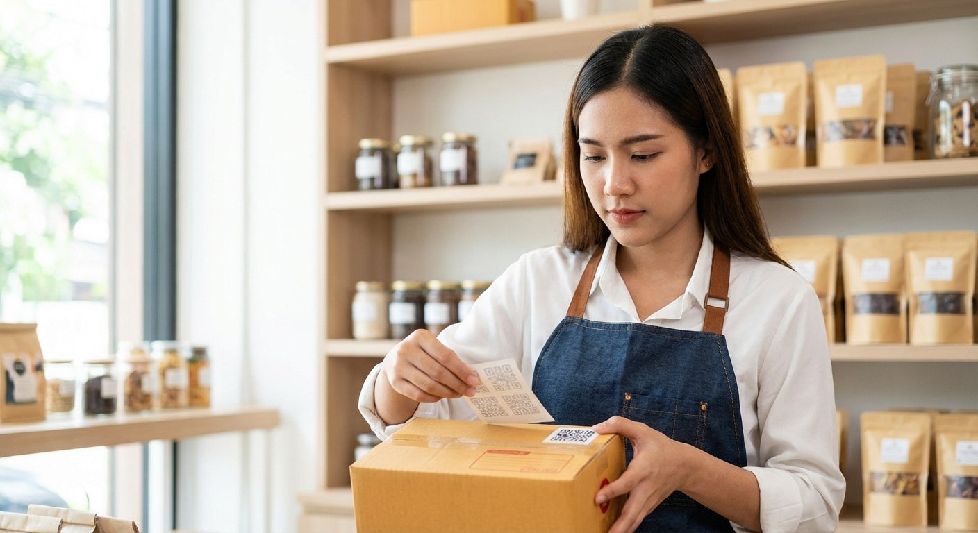 เทคนิคติดสติ๊กเกอร์ QR Code บนแพ็กเกจจิ้ง ดันยอดขาย SME - qr-code-sticker-marketing