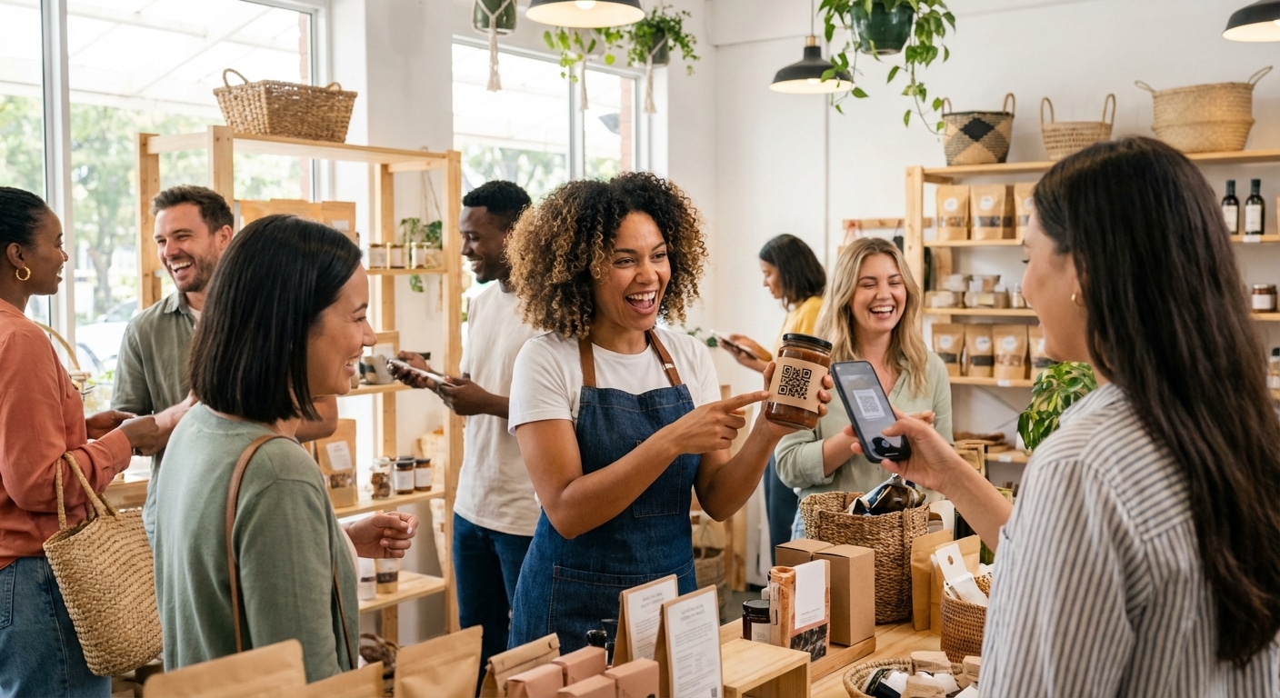 ดันยอดขาย O2O! พิมพ์ฉลากสินค้าติด QR Code กระตุ้นรีวิว - qr-code-sticker-marketing-2026