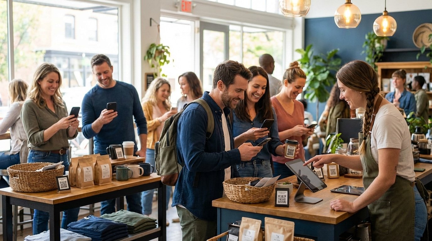 กลยุทธ์สติ๊กเกอร์ QR Code ดึงลูกค้าออนไลน์เข้าร้าน - qr-code-sticker-marketing