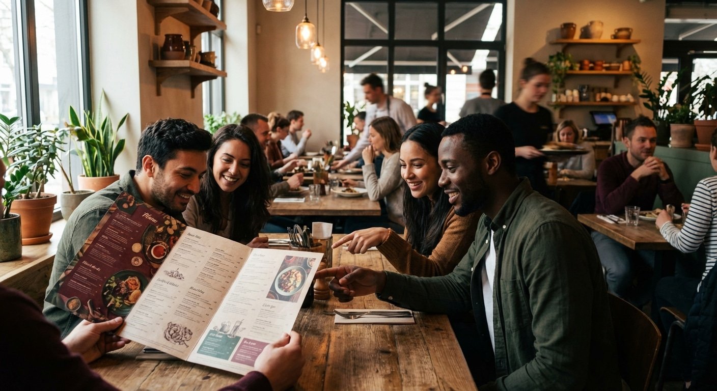 จิตวิทยาออกแบบเมนูอาหาร: ทริคทำเล่มเมนูให้ยอดขายพุ่ง 30% - restaurant-menu-design-psychology