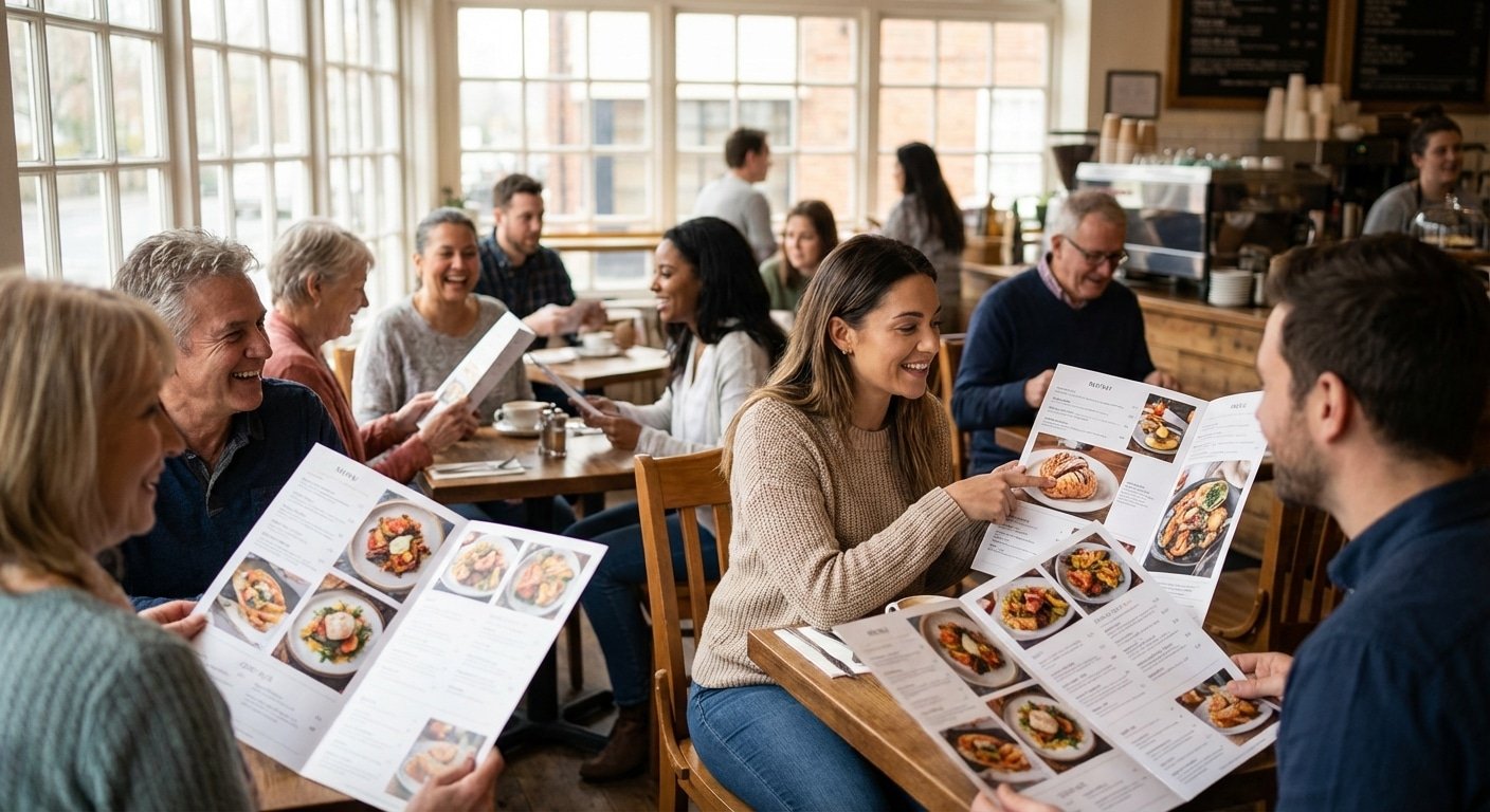 จิตวิทยาออกแบบเมนูอาหาร จัดวางภาพอย่างไรให้ลูกค้าสั่งเพิ่ม - restaurant-menu-design-psychology