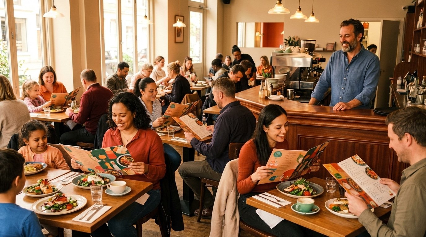 จิตวิทยาออกแบบเมนูร้านอาหาร สั่งพิมพ์ยังไงให้ยอดขายพุ่ง! - restaurant-menu-design-tips