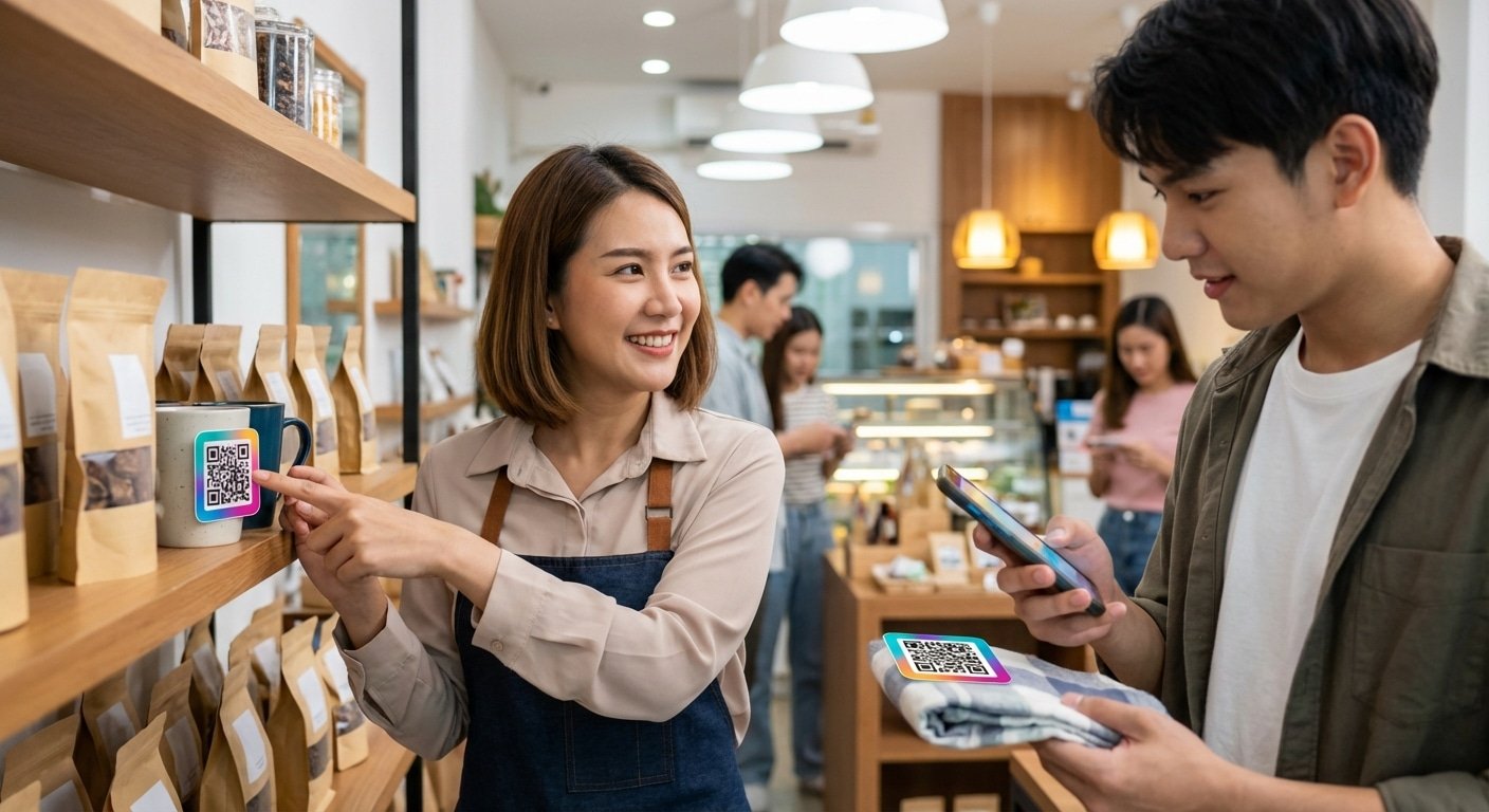 นวัตกรรมพิมพ์ 2026! สติ๊กเกอร์ QR อัจฉริยะเชื่อมลูกค้า - smart-qr-sticker-tech