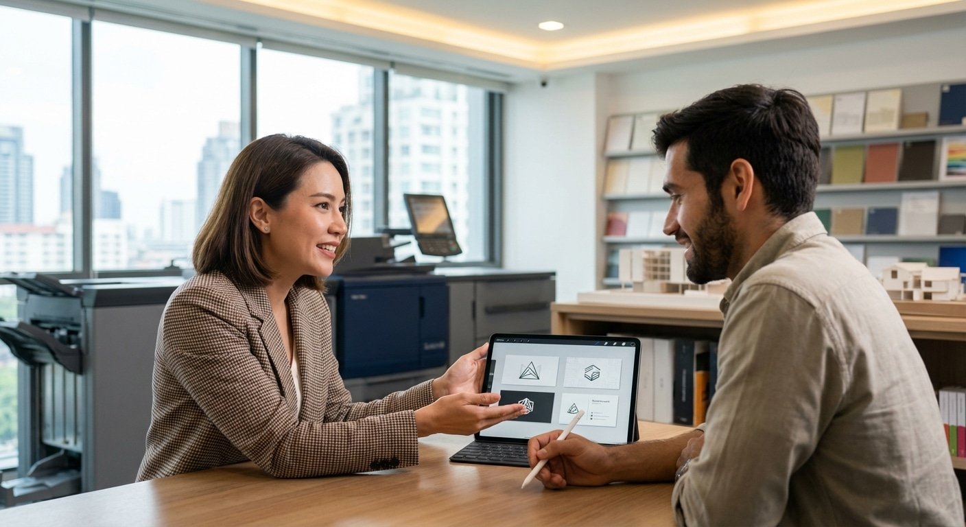 ทริคออกแบบโลโก้และนามบัตร 2026 สร้างแบรนด์ SME ให้ดูโปร - sme-logo-business-card-design