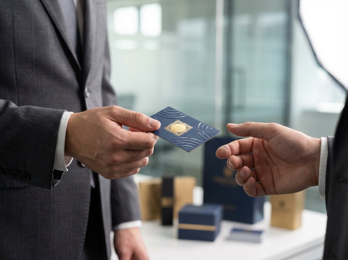 นามบัตรธรรมดาโลกไม่จำ! เทคนิค 'Spot UV & ปั๊มฟอยล์' อัปเกรดแบรนด์ปี 2026 - spot-uv-foil-stamping-premium-technique-2026