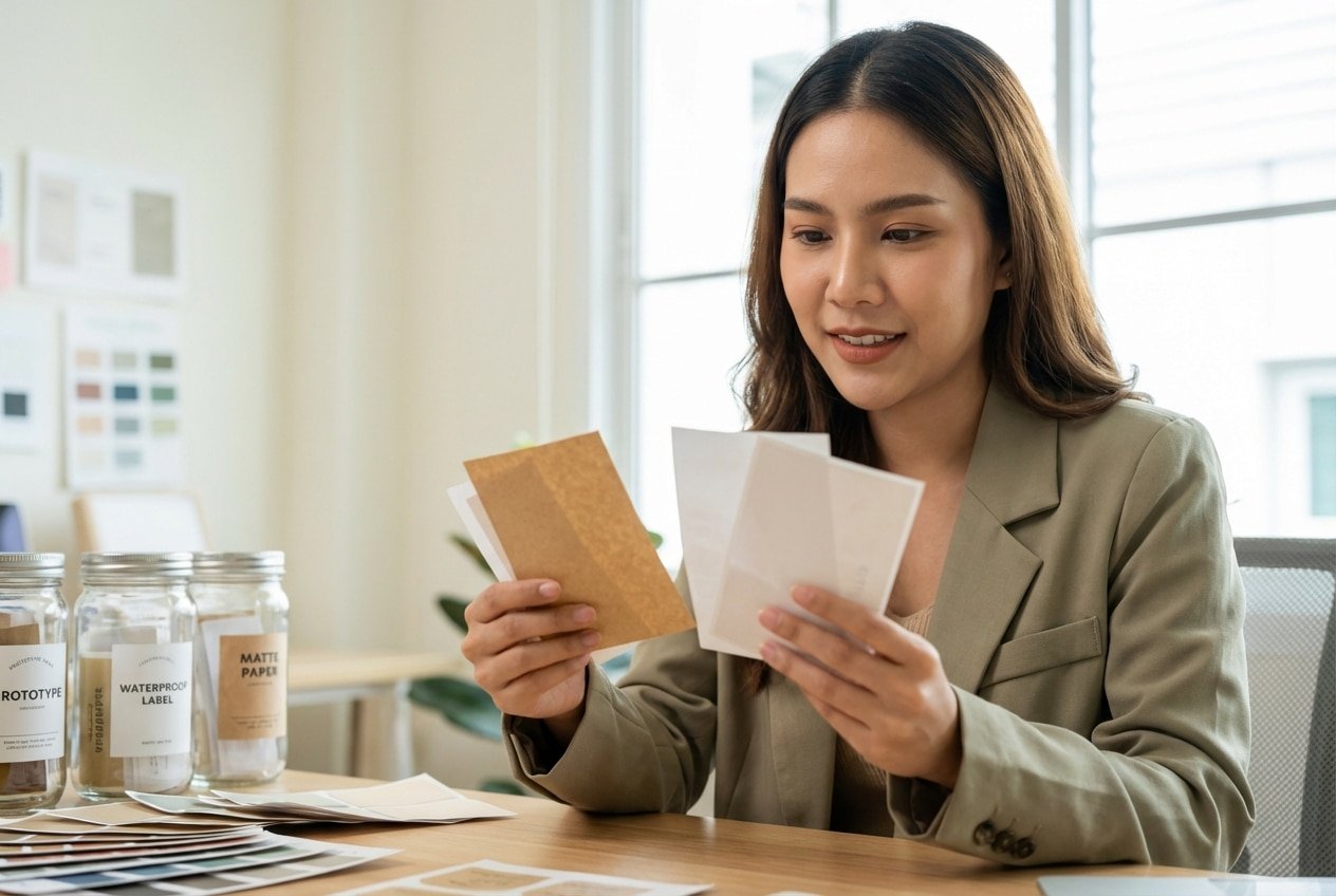 คัมภีร์เลือกสติ๊กเกอร์ฉลากสินค้า! ติดยังไงให้แบรนด์ดูแพง - sticker-label-material-guide