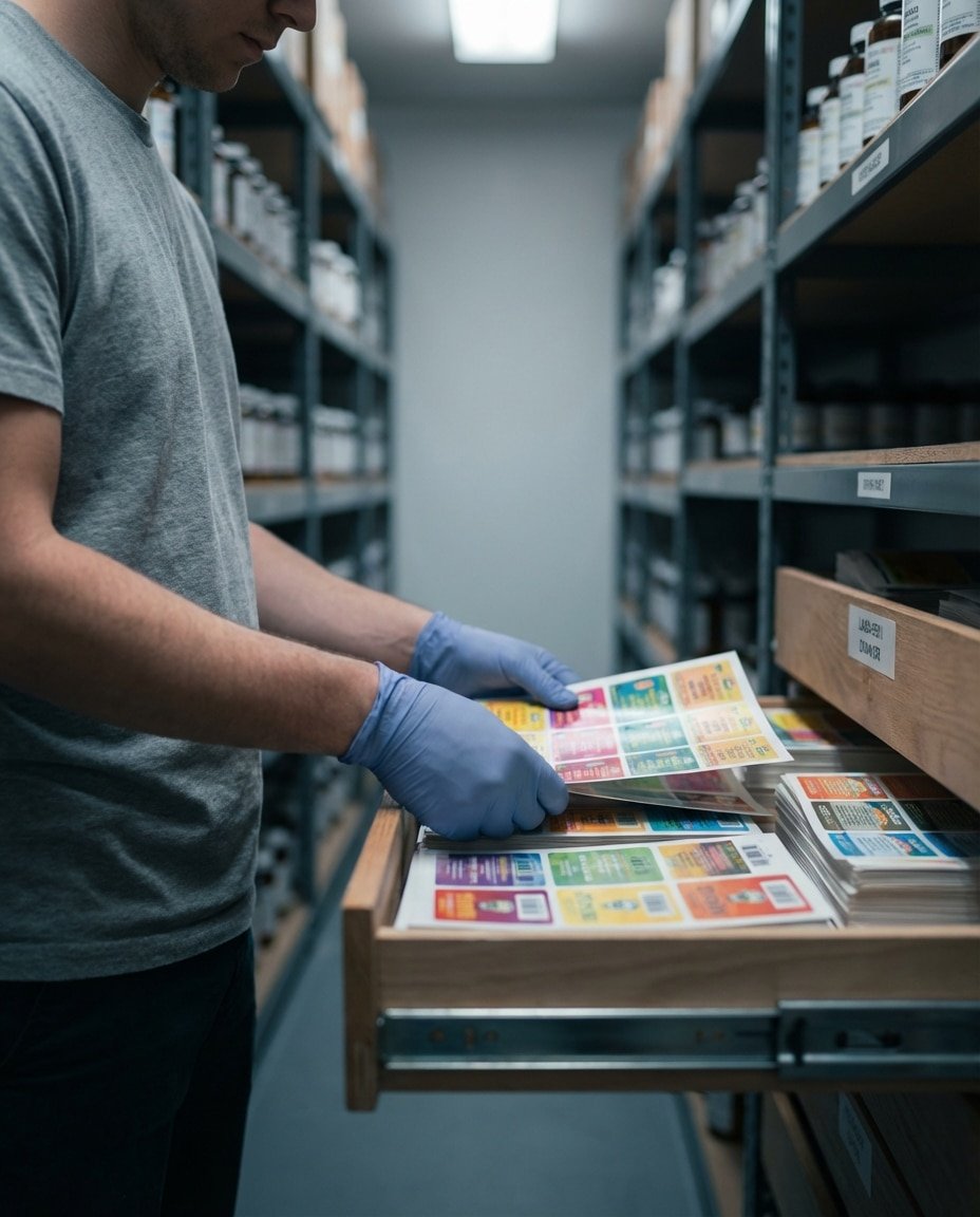 วิธีเก็บสติ๊กเกอร์ฉลากสินค้าให้กาวเหนียวทน สีไม่ซีด - store-product-label-sticker