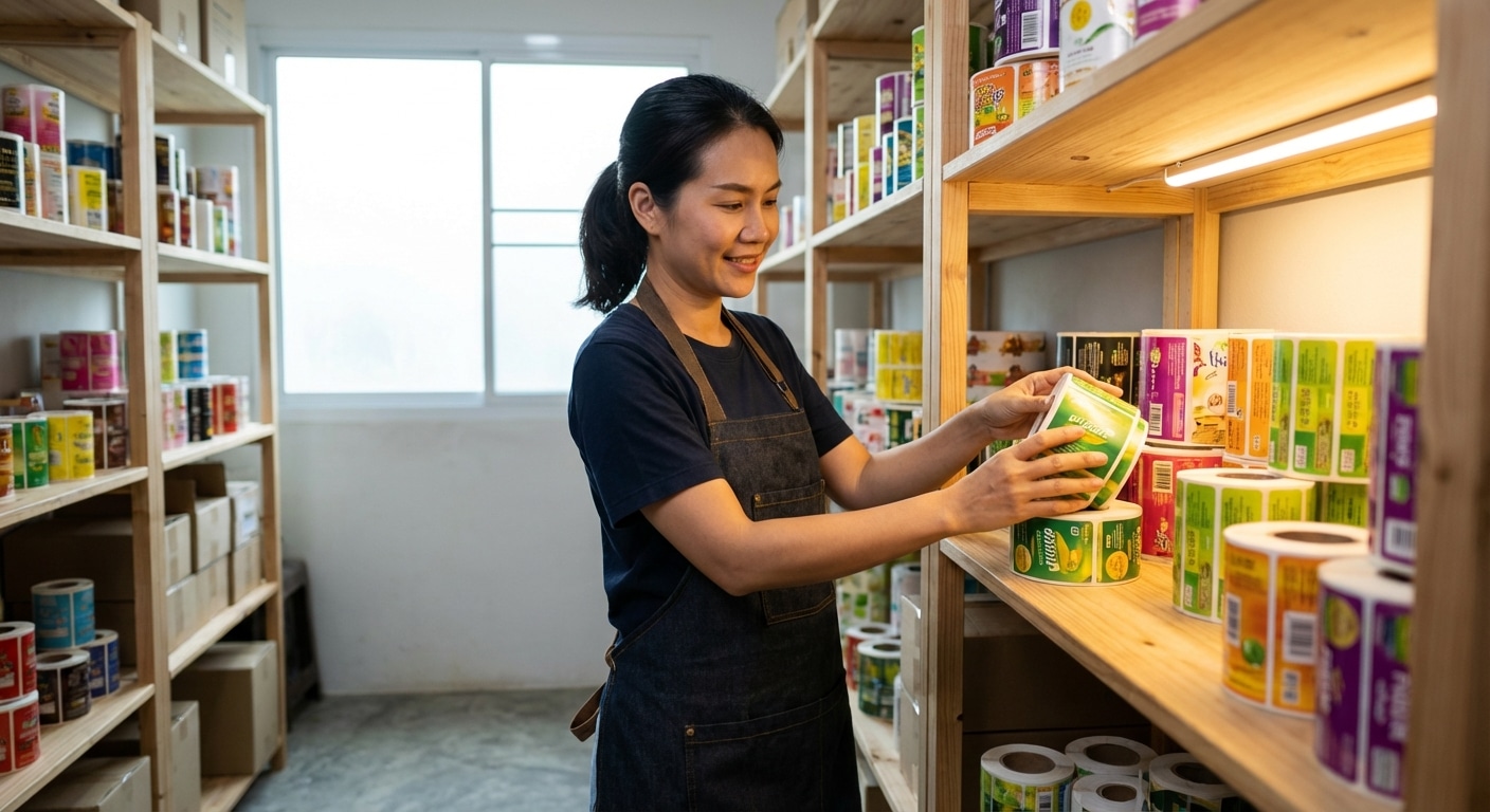 วิธีเก็บสติ๊กเกอร์ฉลากสินค้า กาวไม่เยิ้ม สีสดทนทาน! - store-sticker-label-properly