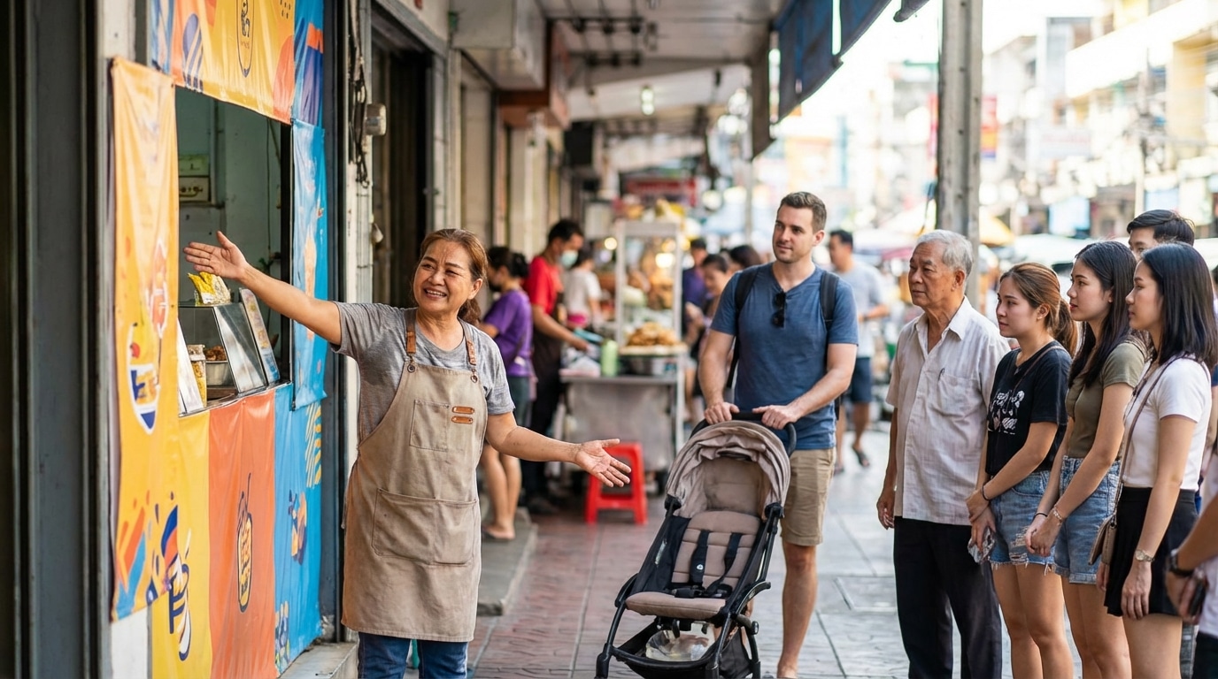 ทริคทำป้ายไวนิลหน้าร้าน ดึงดูดลูกค้าสะดุดตาใน 3 วินาที - storefront-vinyl-banner-design-tips
