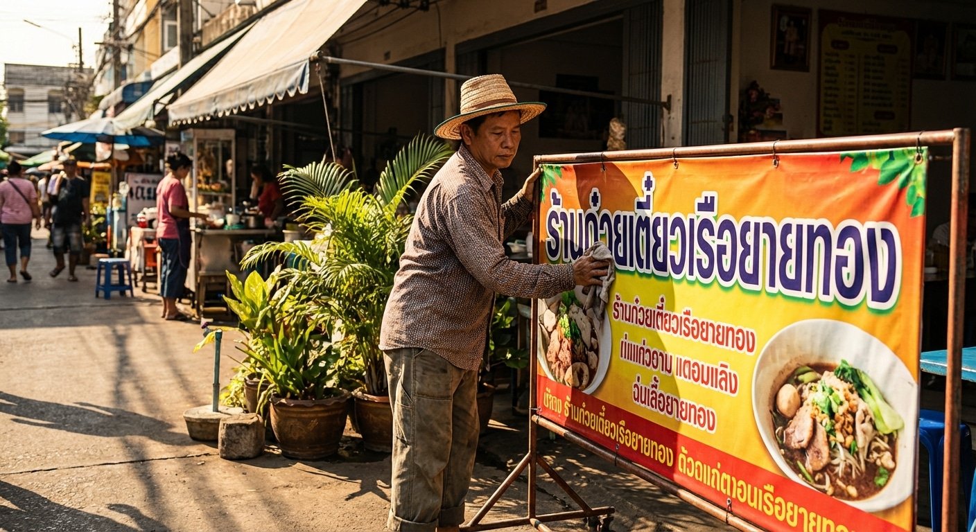 วิธีดูแลป้ายไวนิลหน้าร้านรับหน้าร้อน ให้สีสดทนทาน ไม่ซีดไว - summer-vinyl-sign-maintenance