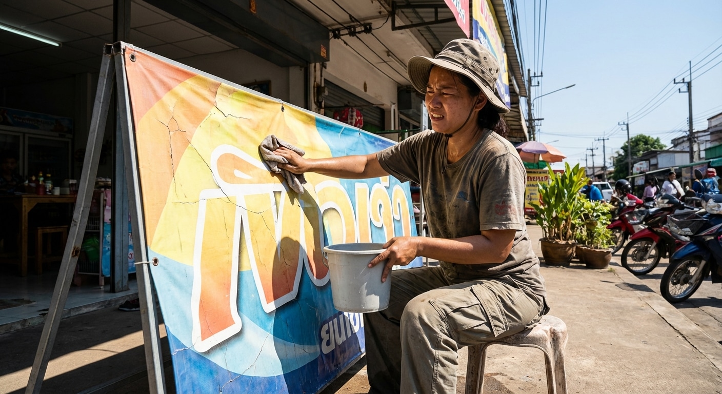 ทริคดูแล 'ป้ายไวนิล' รับซัมเมอร์ 2026 สีสดทน ไม่ซีดไว - summer-vinyl-sign-maintenance