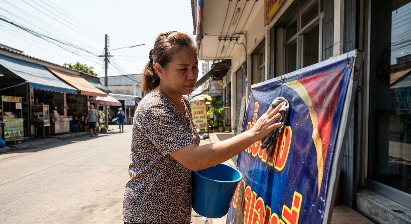 รับมือหน้าร้อน 2026! ทริคดูแลป้ายไวนิลและสติ๊กเกอร์ให้สีสดทน - summer-vinyl-sticker-care-2026