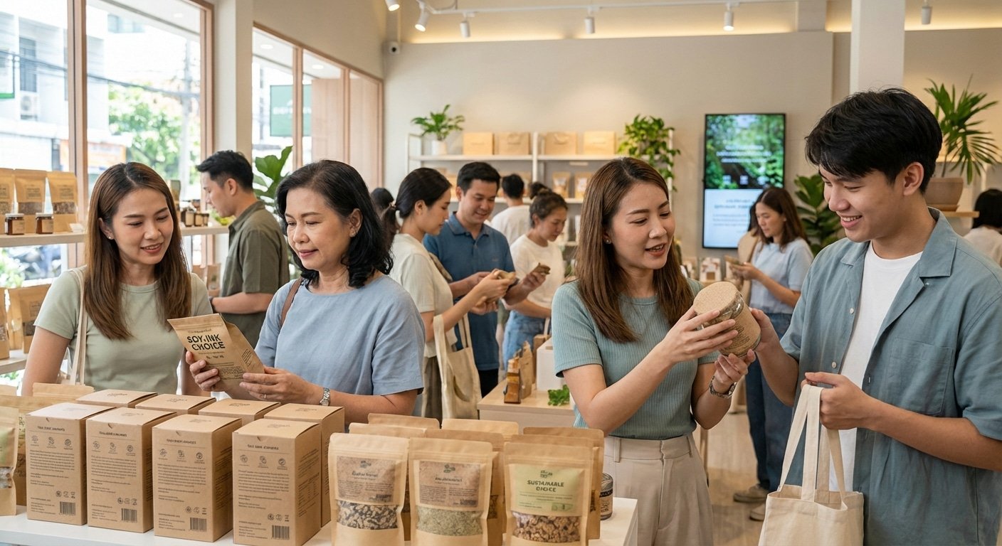 เจาะเทรนด์ 2026 'ฉลากสินค้ารักษ์โลก' ทางรอด SME ไทย! ปรับตัวยังไงเมื่อลูกค้าเมินพลาสติก? - sustainable-packaging-label-trend-2026-sme