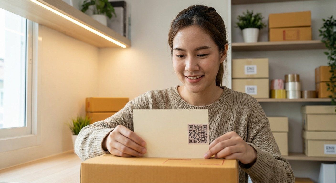 ยอดขายปังด้วย Thank You Card พิมพ์ QR โค้ดทะลวงเป้า 2026 - thank-you-card-qr-marketing