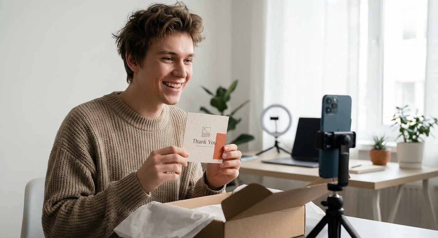 ดันยอดรีวิว! ด้วย 'Thank You Card' ดีไซน์ปัง ยุค TikTok 2026 - thank-you-card-tiktok-marketing-2026