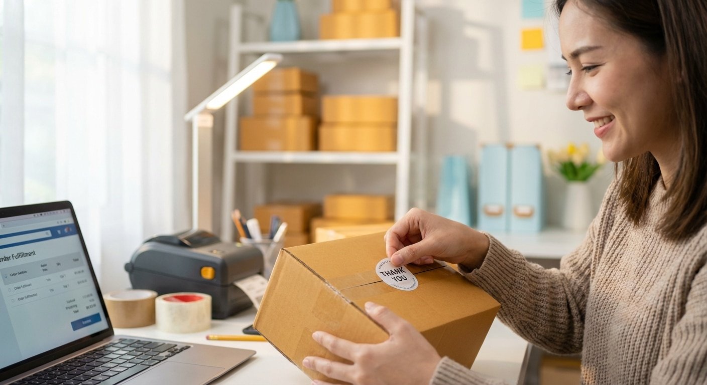 ทริคเพิ่มยอดรีวิว 2026! ด้วยสติ๊กเกอร์ขอบคุณบนกล่องพัสดุ - thank-you-sticker-marketing-tips