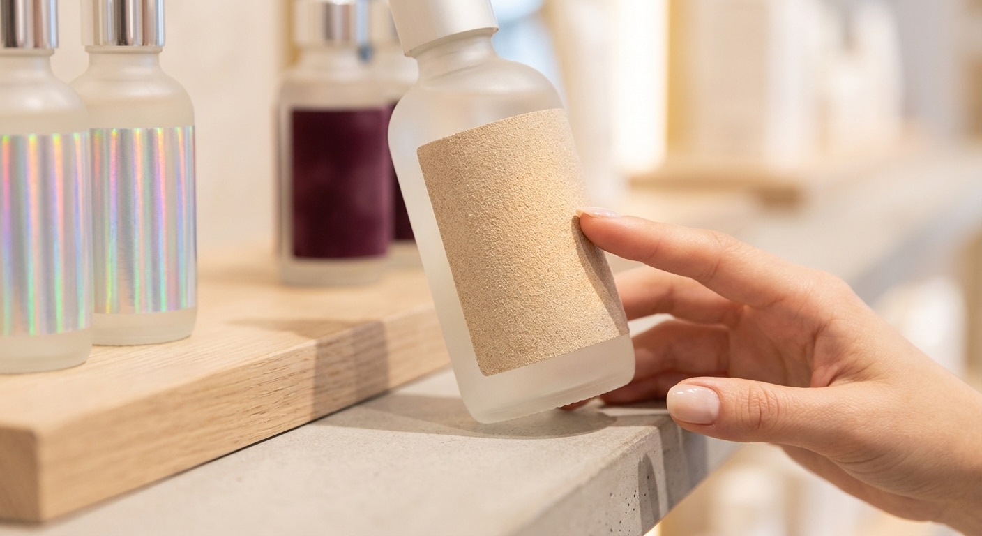 สติ๊กเกอร์ธรรมดาโลกไม่จำ! รวม 5 เทกเจอร์กระดาษมาแรงปี 2026 ผิวทราย-โฮโลแกรม เพิ่มมูลค่าสินค้าคูณสอง - trending-sticker-textures-2026-hologram-sand