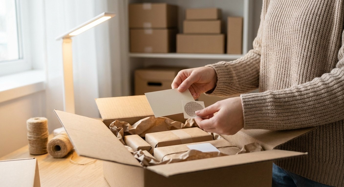 มัดใจลูกค้า 2026! ดันยอดซื้อซ้ำด้วยการ์ดขอบคุณและสติ๊กเกอร์ - unboxing-marketing-sticker-print