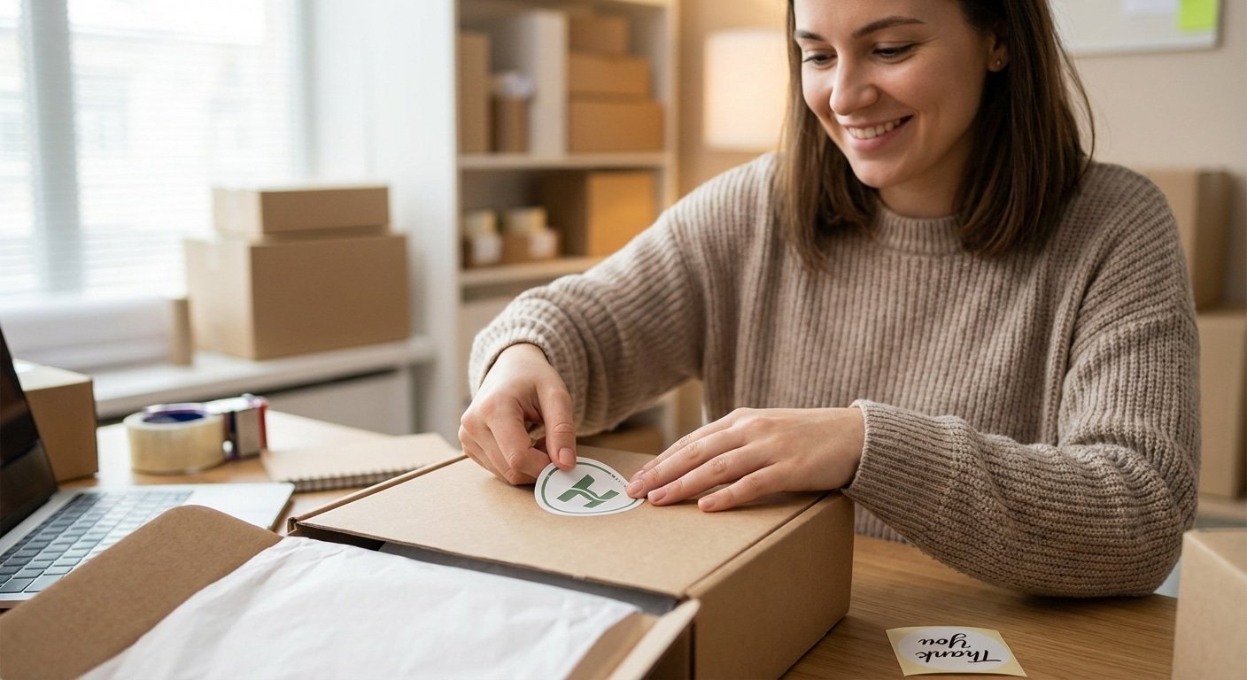 อัปเกรดกล่องพัสดุ 2026! สติ๊กเกอร์แบรนด์มัดใจลูกค้าออนไลน์ - unboxing-sticker-online-biz-2026