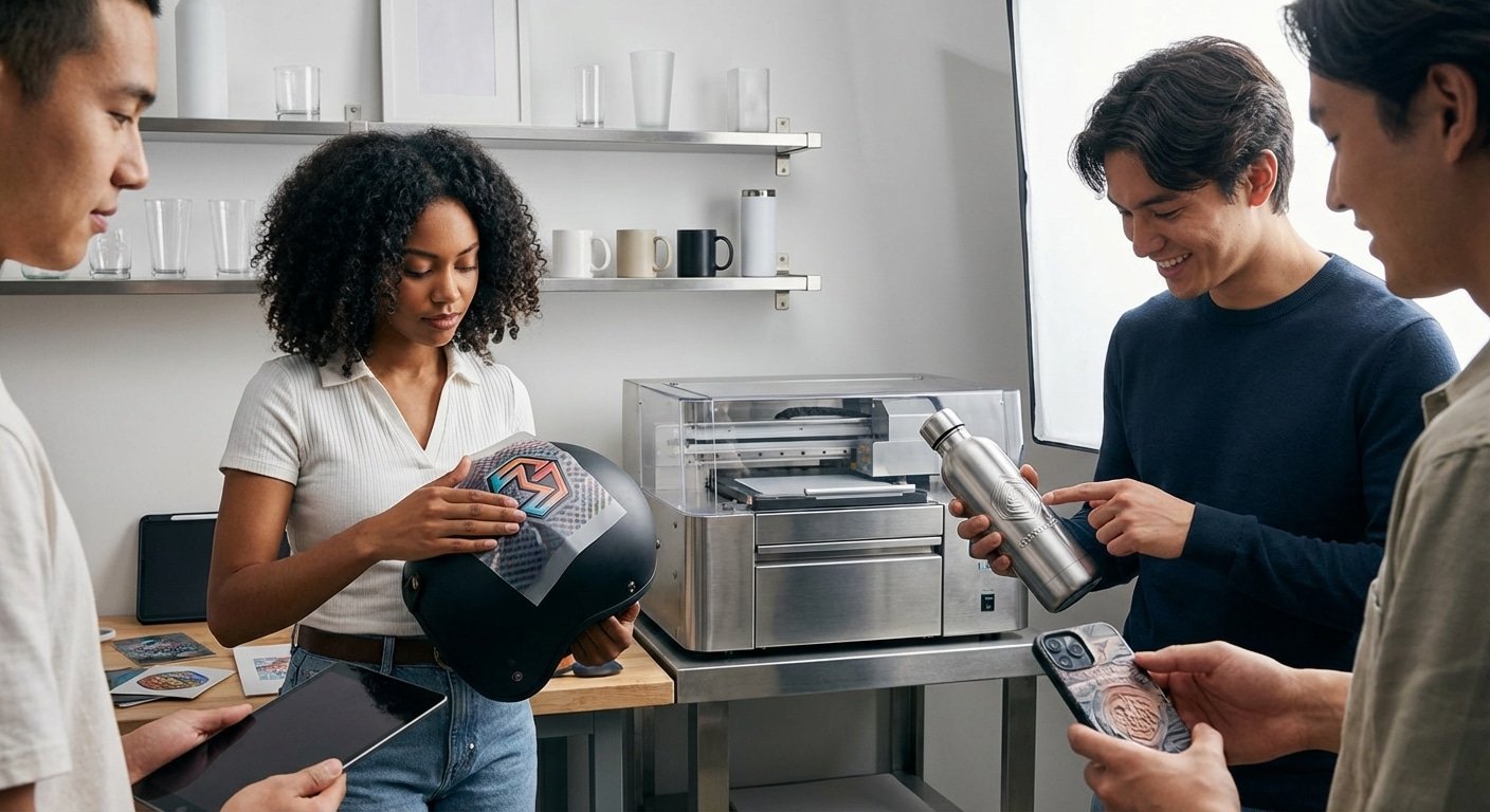 เจาะลึก 'UV DTF' เทคโนโลยีพิมพ์โลโก้ปี 2026 ติดได้ทุกผิวโค้ง ไม่ต้องสั่งทำบล็อก - uv-dtf-printing-technology-trend-2026