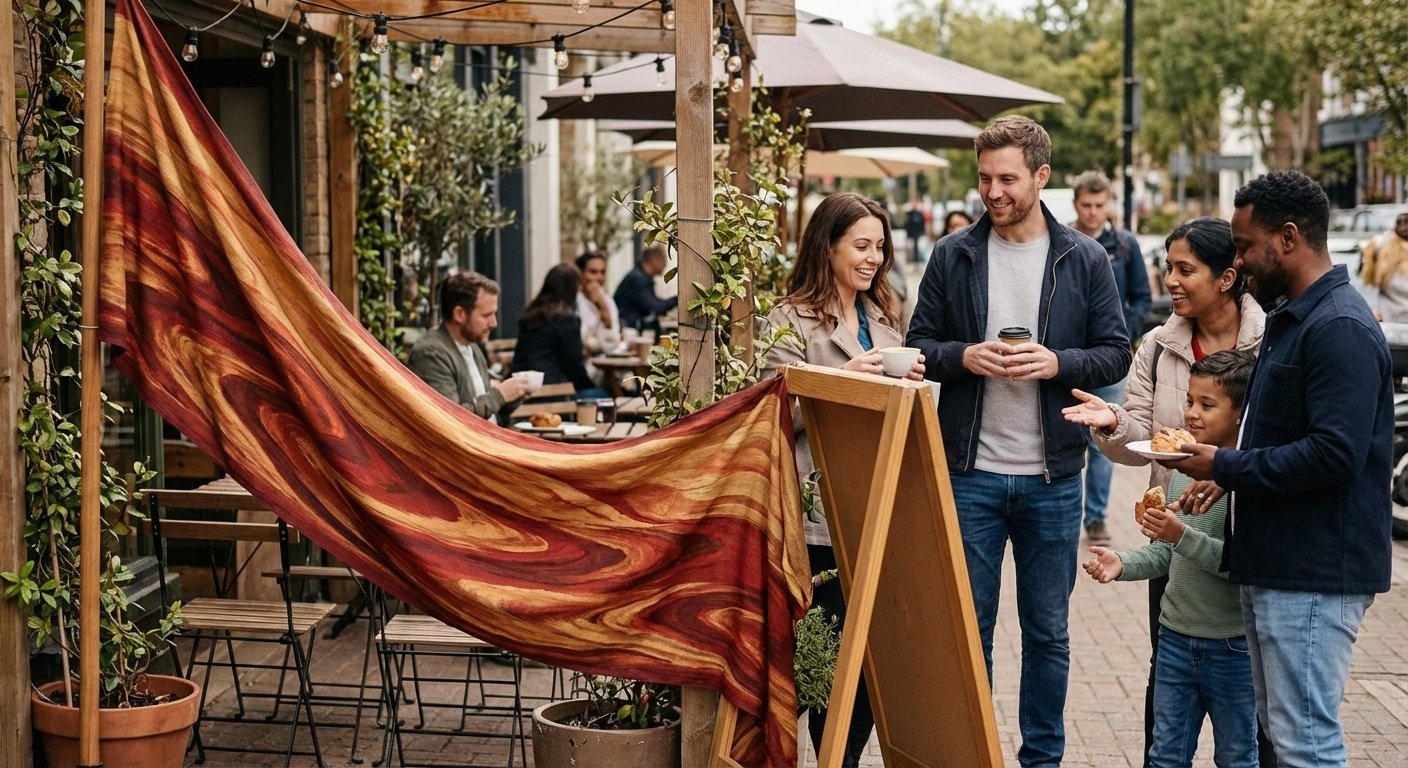 เทคนิคติดป้ายไวนิลเรียกลูกค้า ดันยอดขายคาเฟ่ - vinyl-banner-cafe-marketing