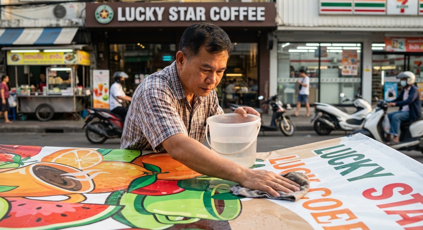 วิธีดูแลป้ายไวนิลหน้าร้านให้สีสดทนแดด ไม่ซีดจางไว - vinyl-banner-care-tips