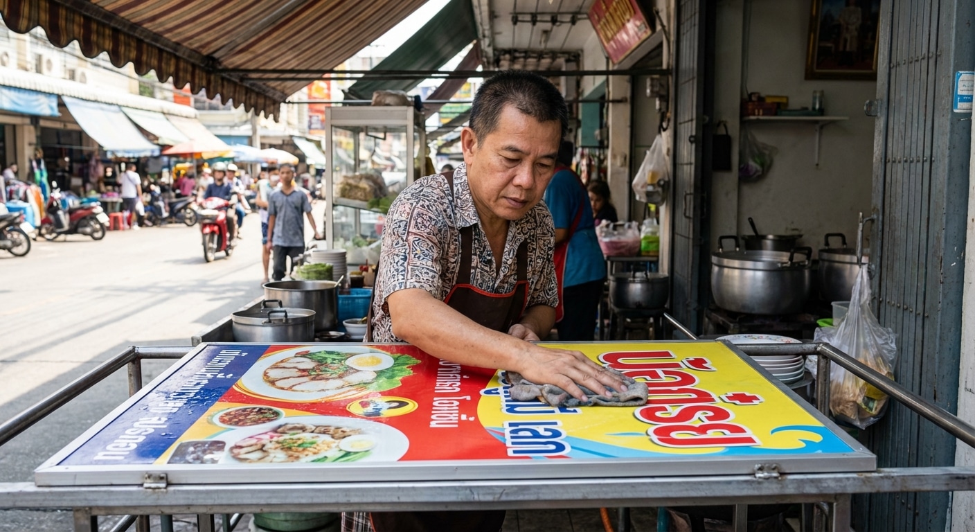 เคล็ดลับยืดอายุ 'ป้ายไวนิล' หน้าร้านให้สีสด ทนแดดทนฝน! - vinyl-banner-maintenance-tips
