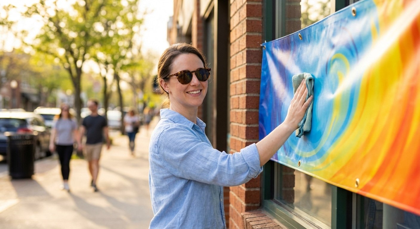 ทริคดูแลป้ายไวนิลรับซัมเมอร์ 2026 สีสดทนแดด ไม่ซีดไว - vinyl-banner-summer-maintenance