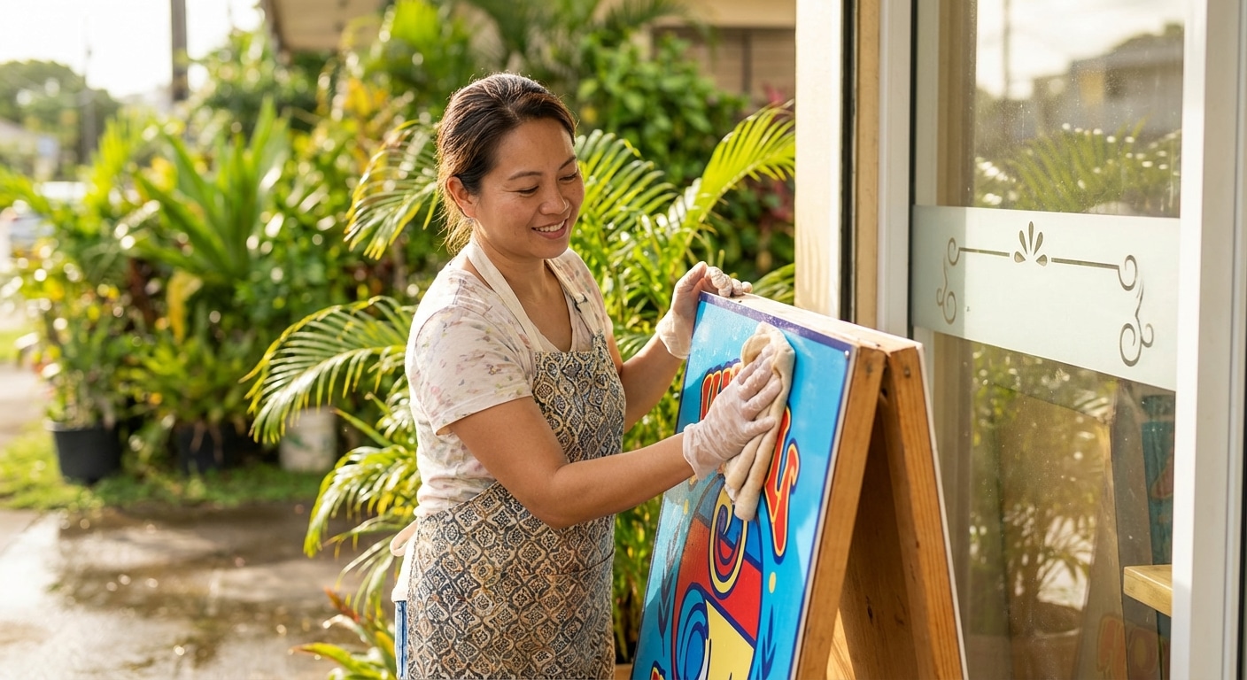 วิธีดูแลป้ายไวนิลและสติ๊กเกอร์หน้าร้านให้สีสดสวยทนนาน - vinyl-sign-maintenance-tips