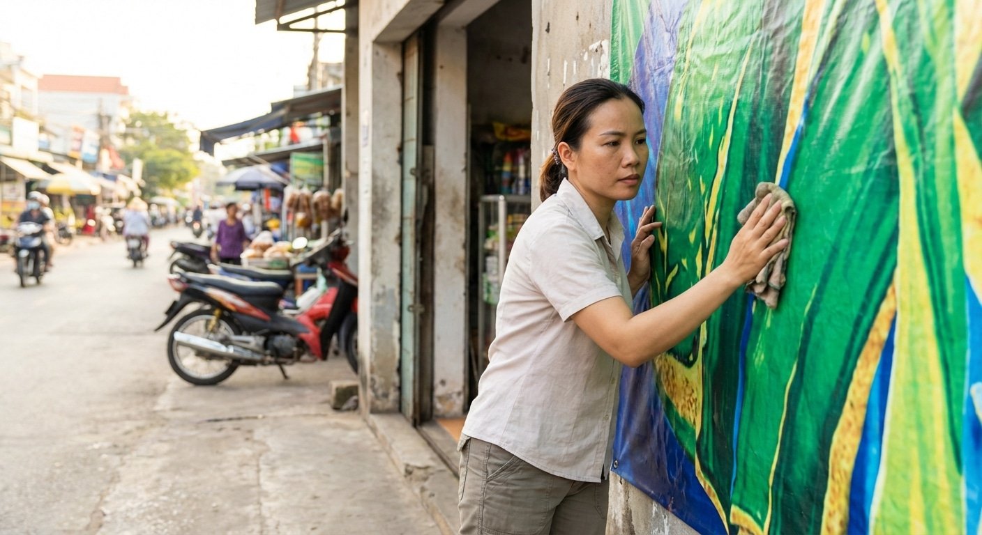 ดูแลป้ายไวนิลและป้ายโฆษณา ให้สู้แดดเมืองไทย สีสดทนนาน - vinyl-signage-maintenance-tips