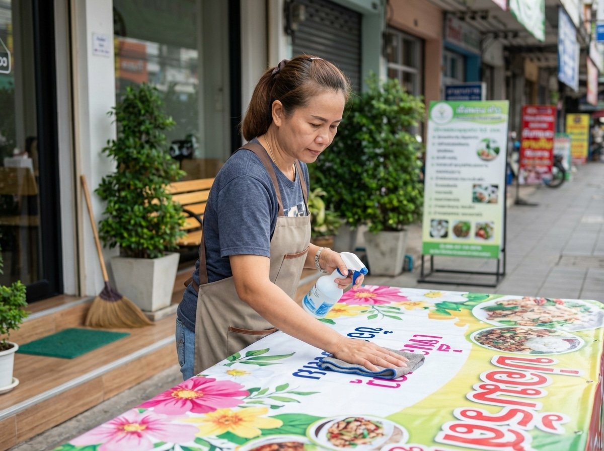 วิธีดูแลป้ายไวนิลและสแตนดี้ให้สีสด ยืดอายุการใช้งาน - vinyl-standee-maintenance-tips