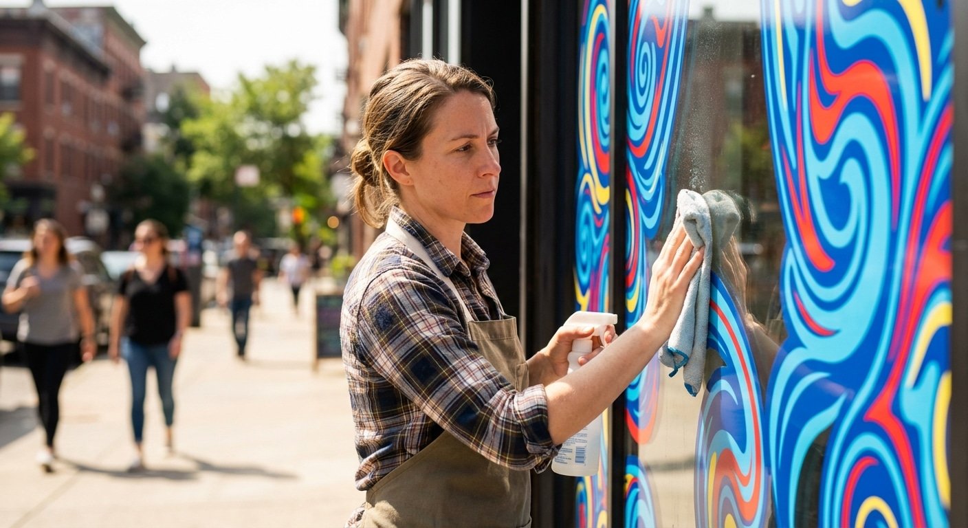 เคล็ดลับดูแลป้ายไวนิลและสติ๊กเกอร์หน้าร้านให้สีสดทนนาน - vinyl-sticker-maintenance-tips