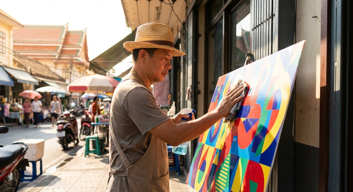 วิธีดูแลป้ายไวนิลและสติ๊กเกอร์หน้าร้านให้สีสดทนนาน - vinyl-sticker-maintenance-tips