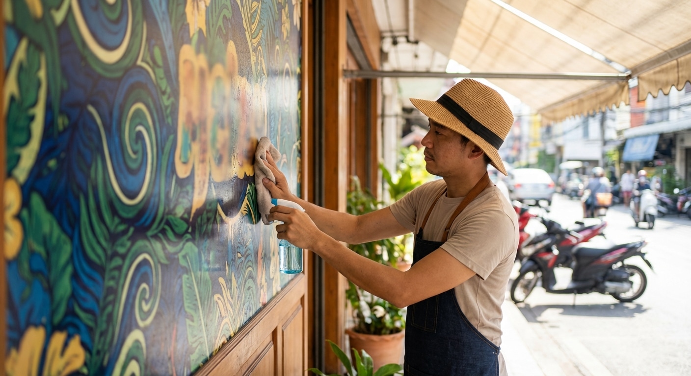 เคล็ดลับดูแลป้ายไวนิลและสติ๊กเกอร์ ให้สีสดทนแดดทนฝน - vinyl-sticker-maintenance-tips