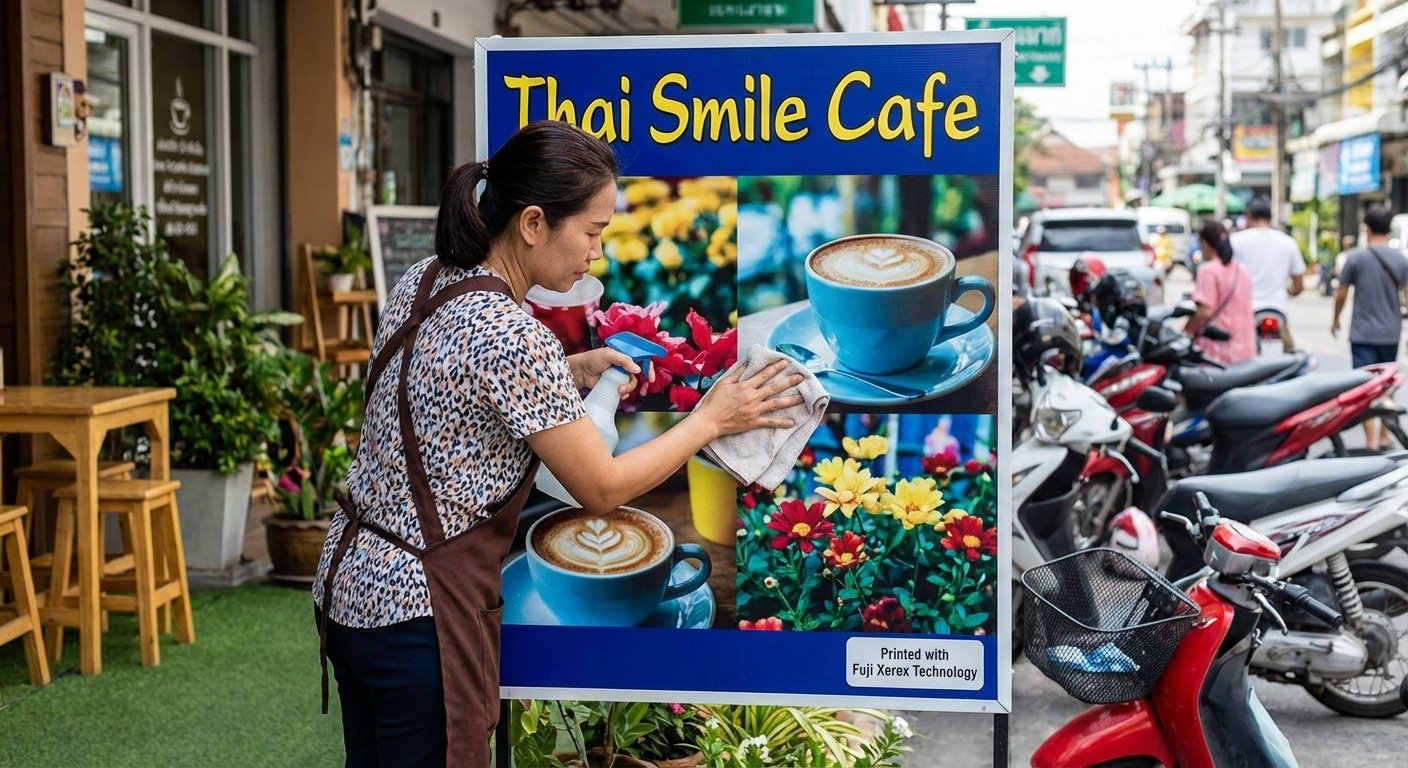 เคล็ดลับดูแลป้ายไวนิลและสติ๊กเกอร์ให้สีสดทนแดด ไม่ซีดไว - vinyl-sticker-maintenance-tips