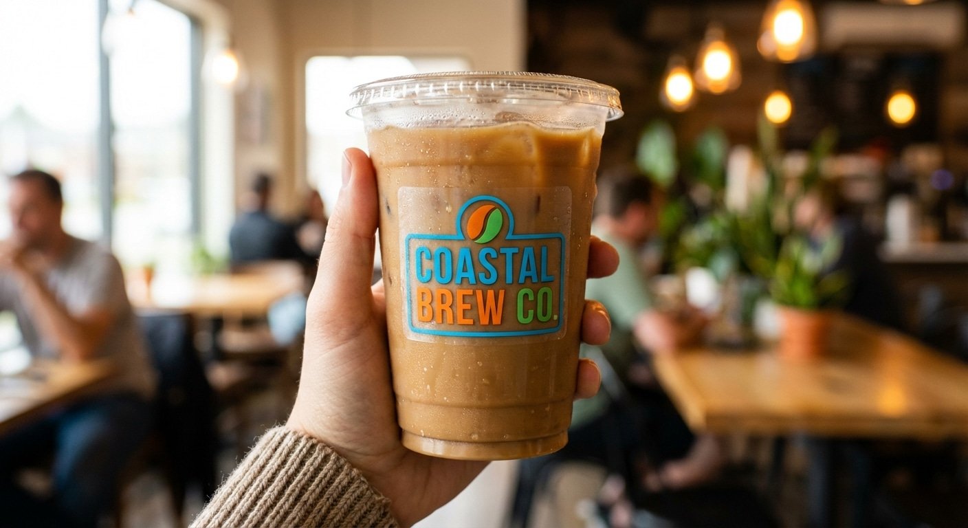 สติ๊กเกอร์ติดแก้วกาแฟแบบไหน ทนน้ำ ไม่ลอก แบรนด์ปัง! - waterproof-coffee-cup-sticker