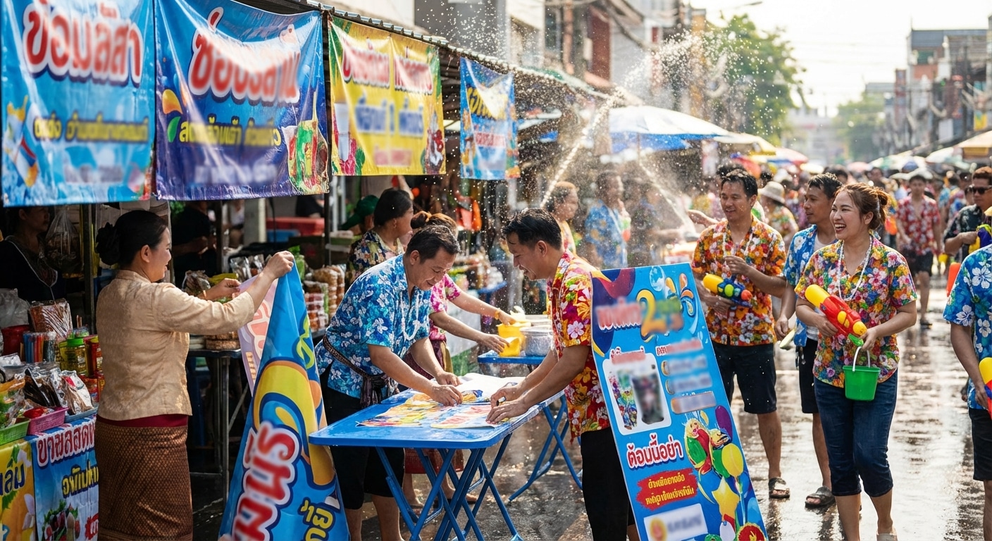 รับสงกรานต์ 2026! สติ๊กเกอร์กันน้ำและป้ายไวนิล สีสดไม่ลอก - waterproof-sticker-vinyl-songkran