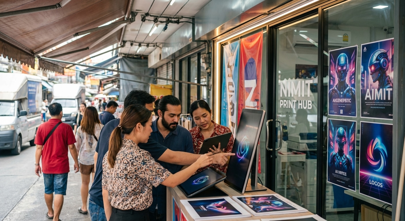 เทรนด์สิ่งพิมพ์ 2026! AI พลิกโฉมวงการออกแบบป้ายโฆษณาไทย - 2026-ai-print-design-trend