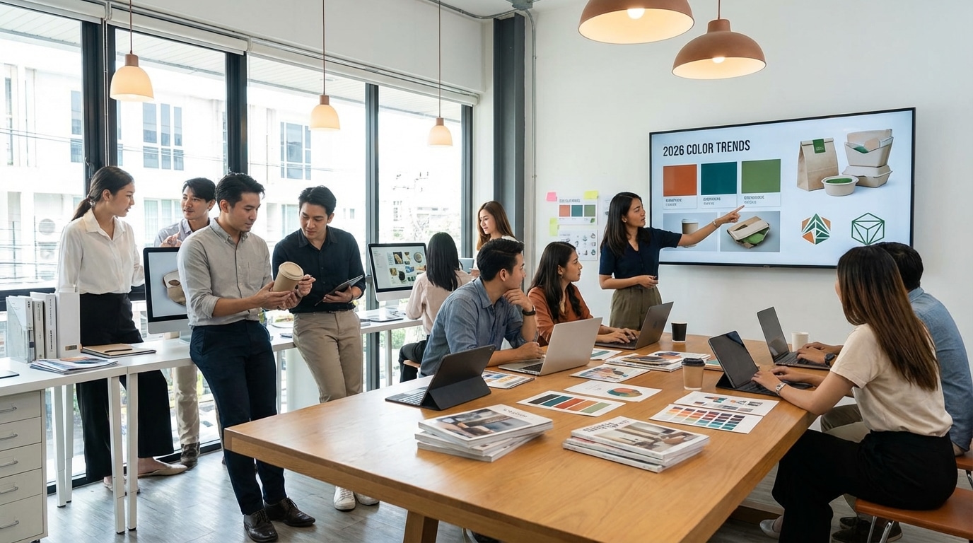 เทรนด์สีมาแรง 2026! ออกแบบโลโก้และแพคเกจจิ้งมัดใจลูกค้า - 2026-color-trend-logo-packaging