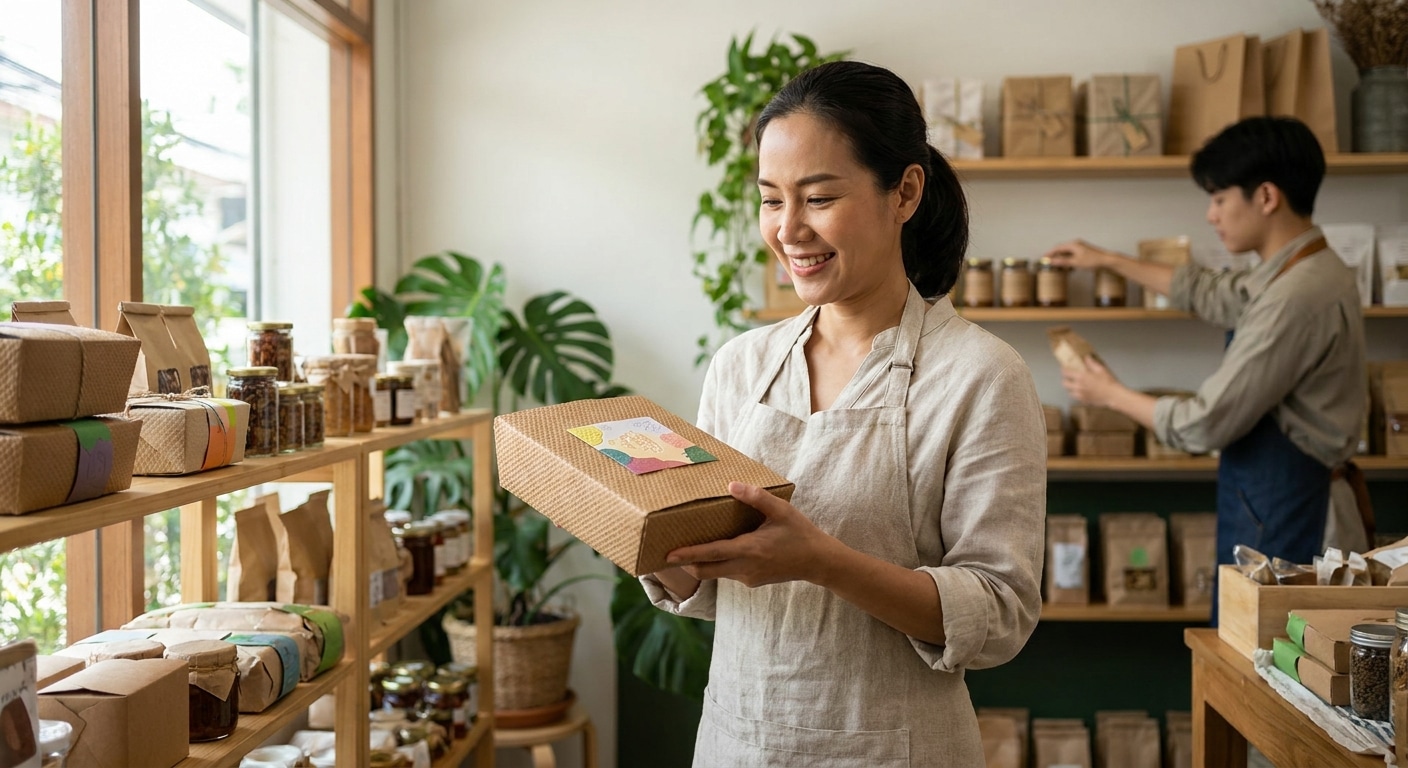 เทรนด์สิ่งพิมพ์ปลายปี 2026: แพคเกจจิ้งรักษ์โลกตอบโจทย์ SME - 2026-eco-packaging-print-trend