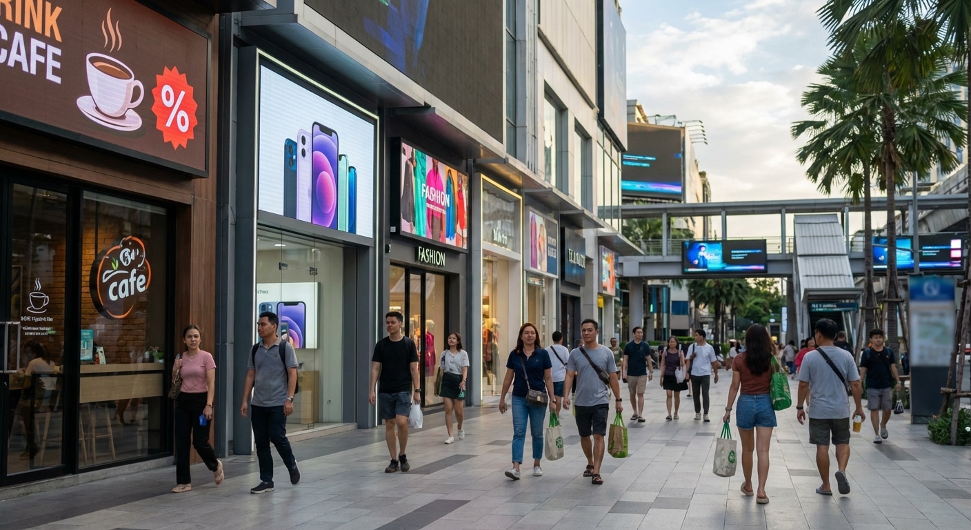 เทรนด์โฆษณา 2026: ป้ายหน้าร้านแบบไหนดึงยอดขายปัง? - 2026-offline-signage-marketing-trend