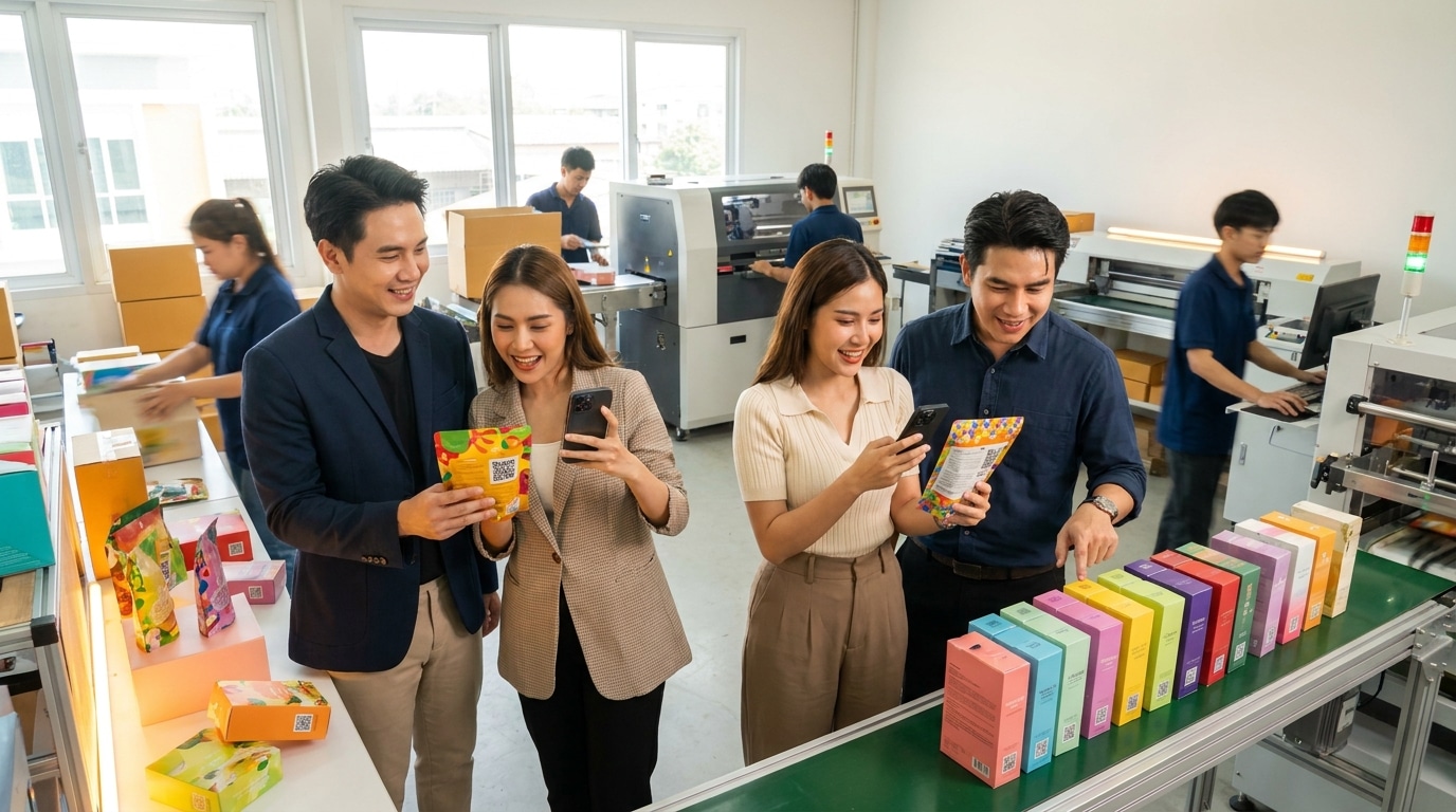 เทรนด์สิ่งพิมพ์ 2026: แพคเกจจิ้งอัจฉริยะผสาน QR Code - 2026-smart-packaging-qr-trend