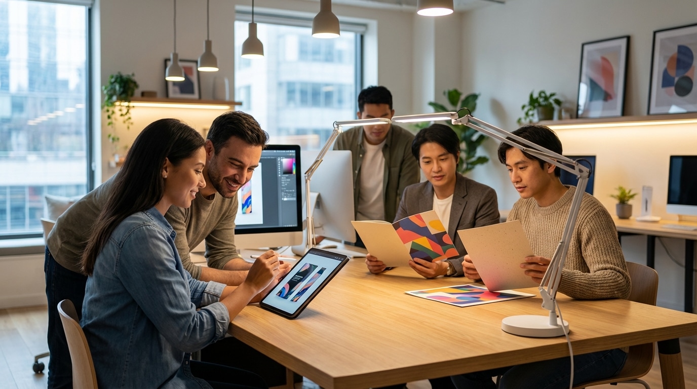 เทรนด์สื่อสิ่งพิมพ์ 2026: AI ช่วยออกแบบลดต้นทุน SME - ai-printing-design-trend