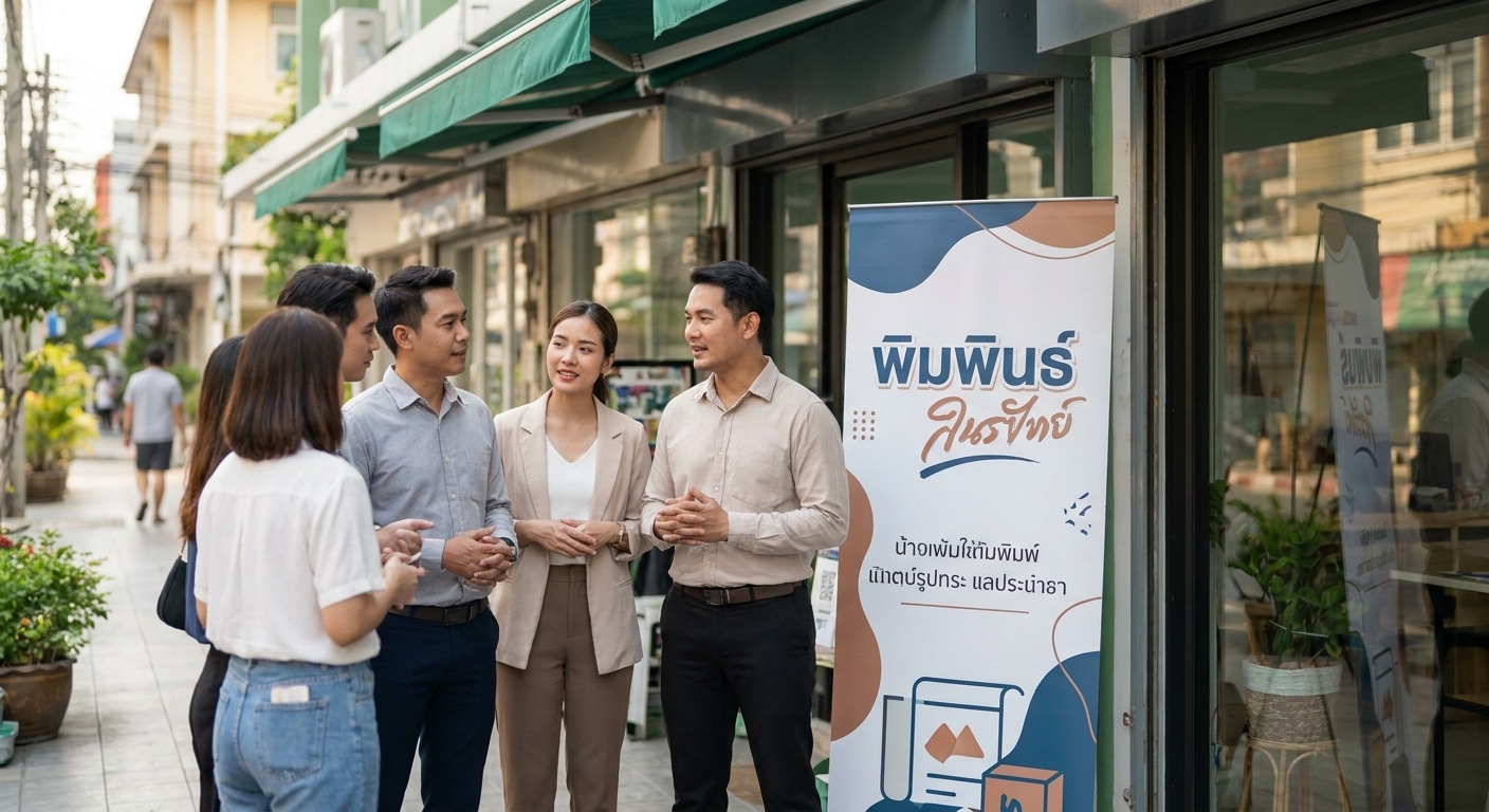 เทคนิคใช้ป้ายโฆษณาและนามบัตร กระตุ้นยอดขาย SME ปี 2026 - boost-sme-sales-print-marketing