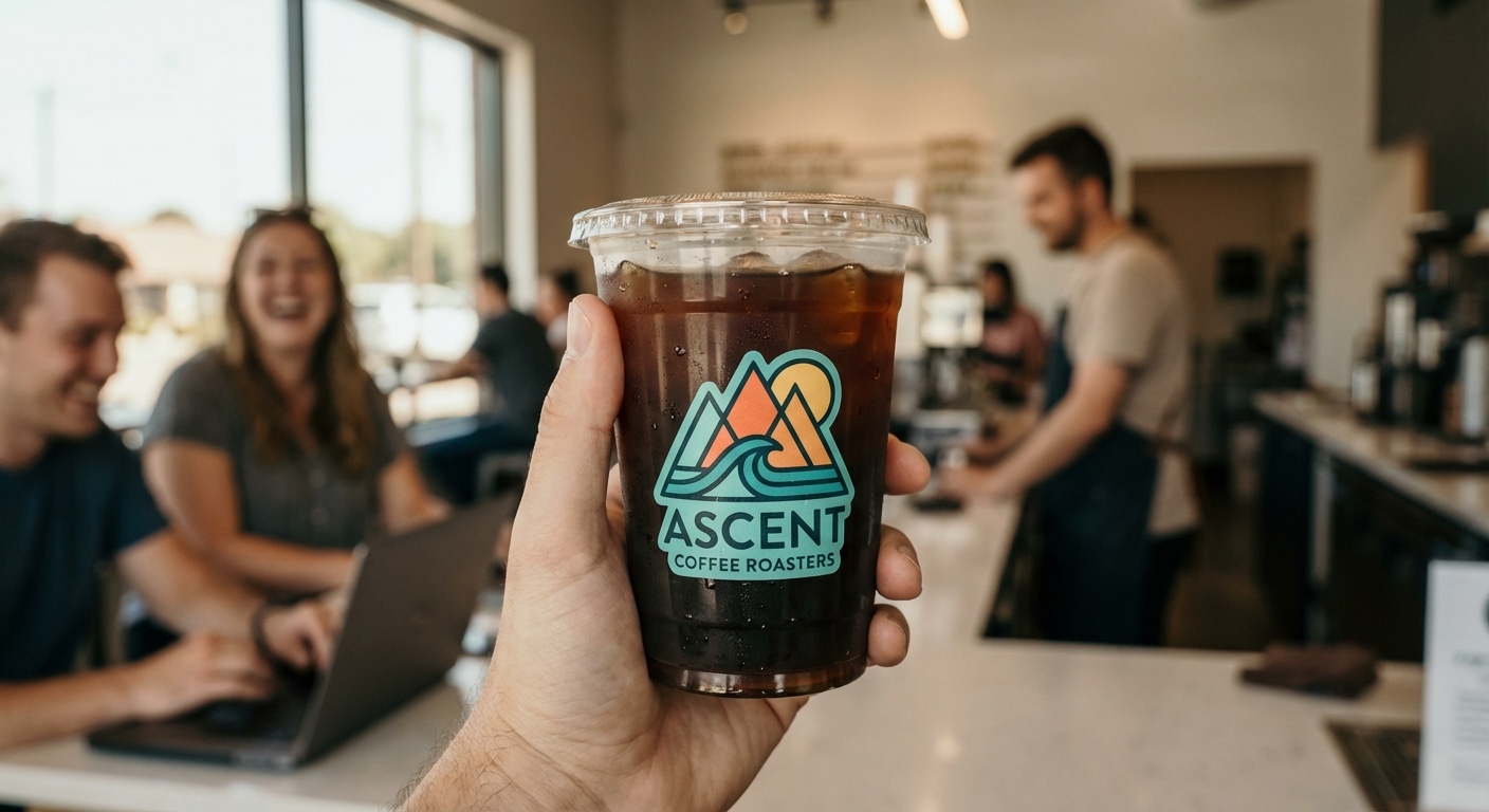 สติ๊กเกอร์ไดคัทติดแก้วกาแฟ เพิ่มยอดขายให้ร้านคาเฟ่ - cafe-coffee-cup-diecut-sticker