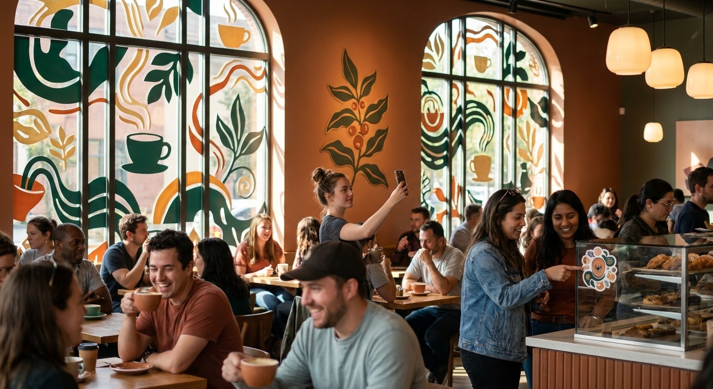 ไอเดียสติ๊กเกอร์ไดคัทตกแต่งคาเฟ่ ถ่ายรูปสวย ดึงดูดลูกค้า - cafe-diecut-sticker-decor-ideas