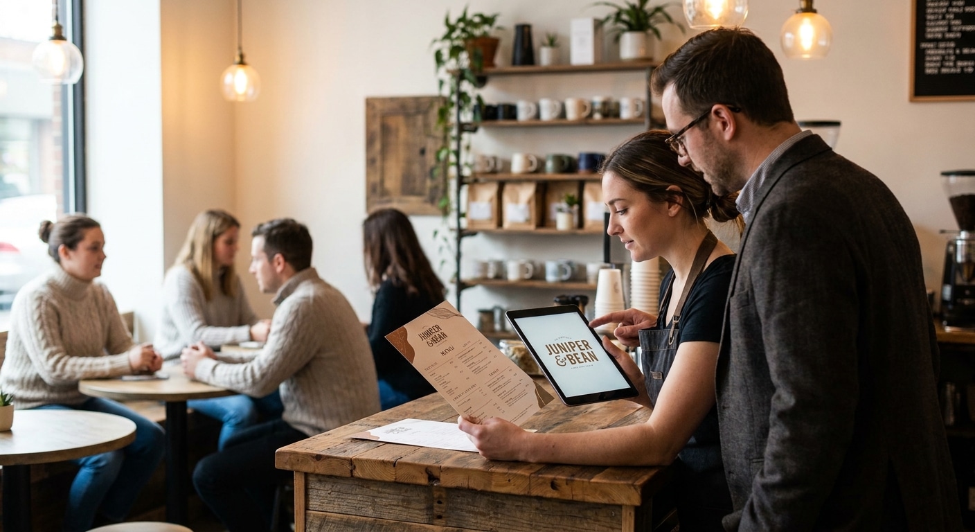 ออกแบบโลโก้และเมนูร้านกาแฟอย่างไรให้ลูกค้าจำและอยากกลับมา - cafe-logo-menu-design-tips